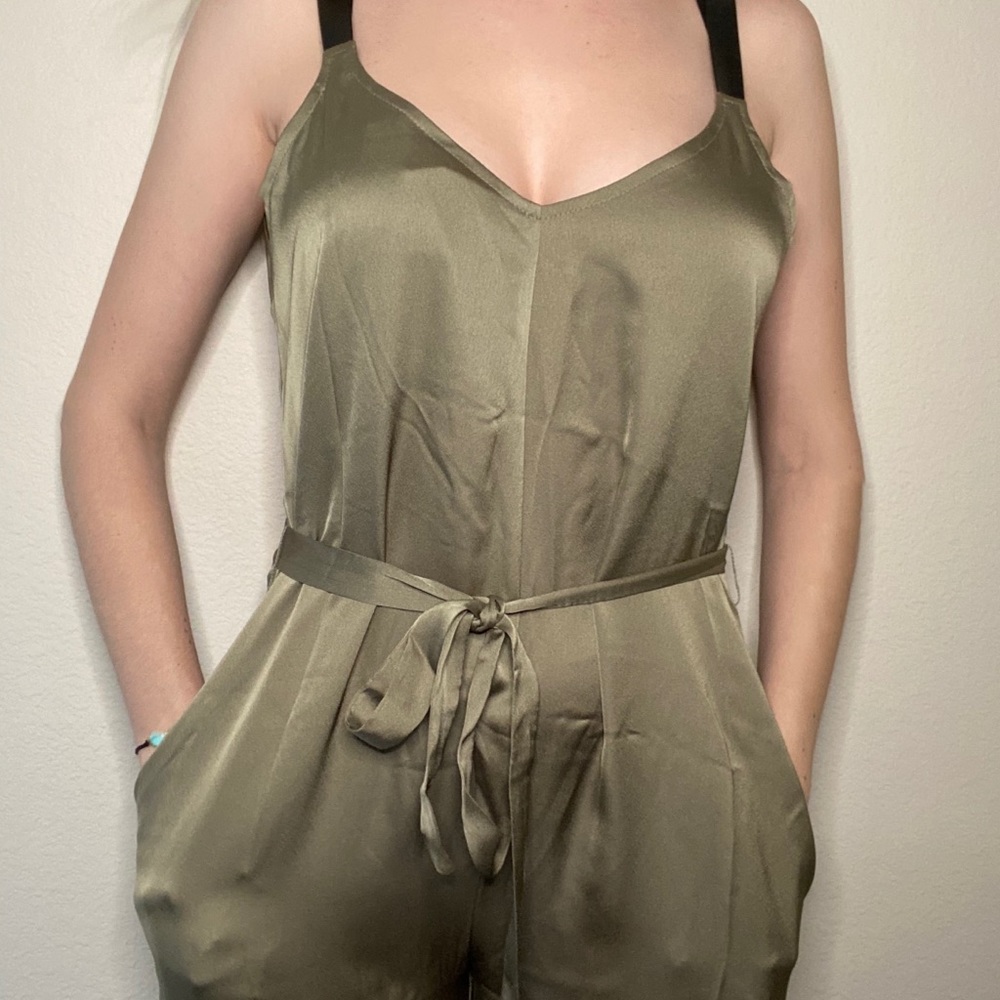 Army green romper